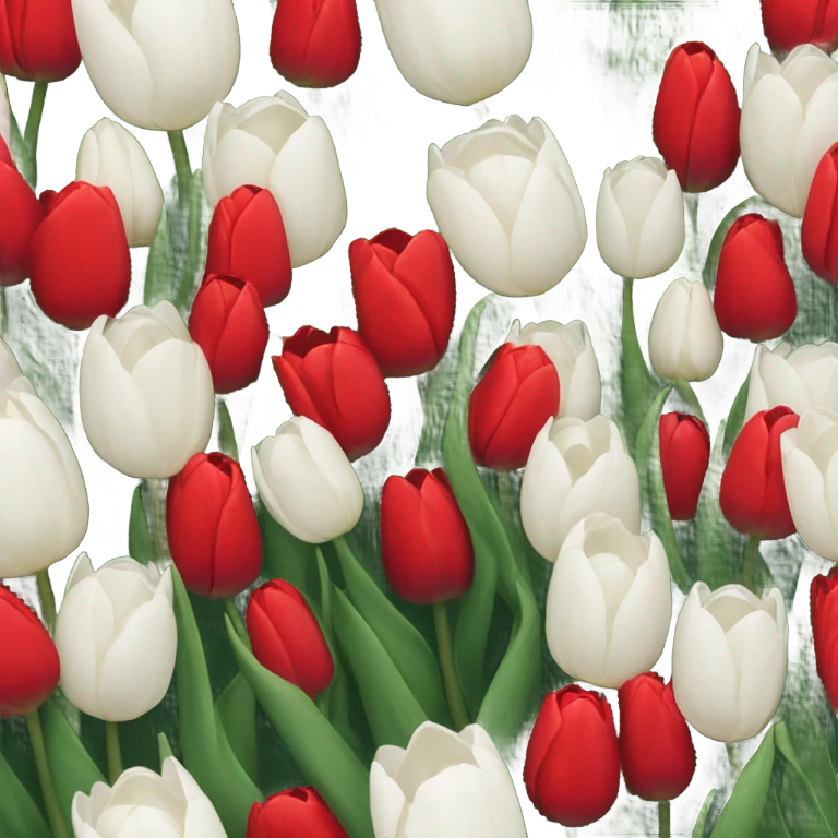 Envelope with red tulips and white tulips, the tulips must be either red or white emoji