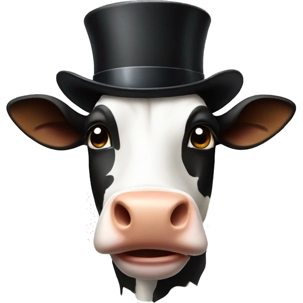 Cow with top hat emoji