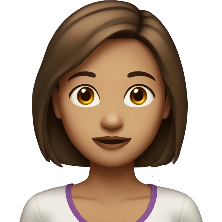 Girl with midlenght brown hair emoji