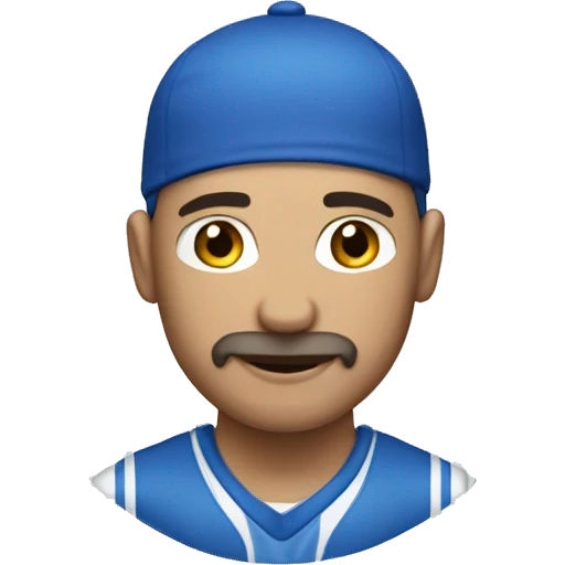 crear un hombre de tes blanca, con ropa deportiva azul emoji