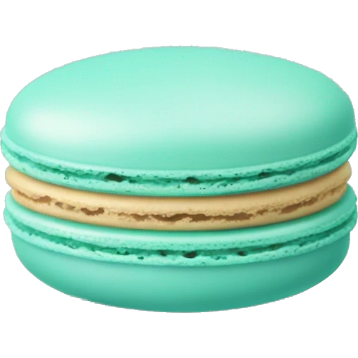 Realistic Light turquoise macaron isolated emoji