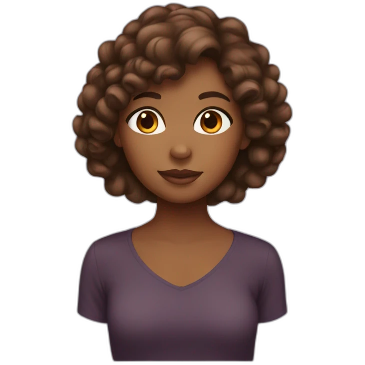 Brown girl with brown hair emoji