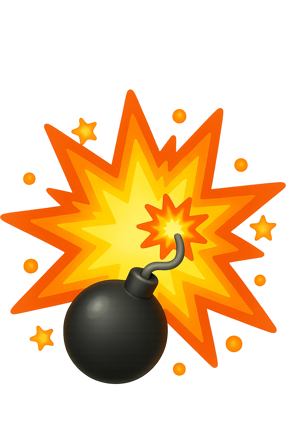 emoji stile iphone di una bomba che esplode emoji