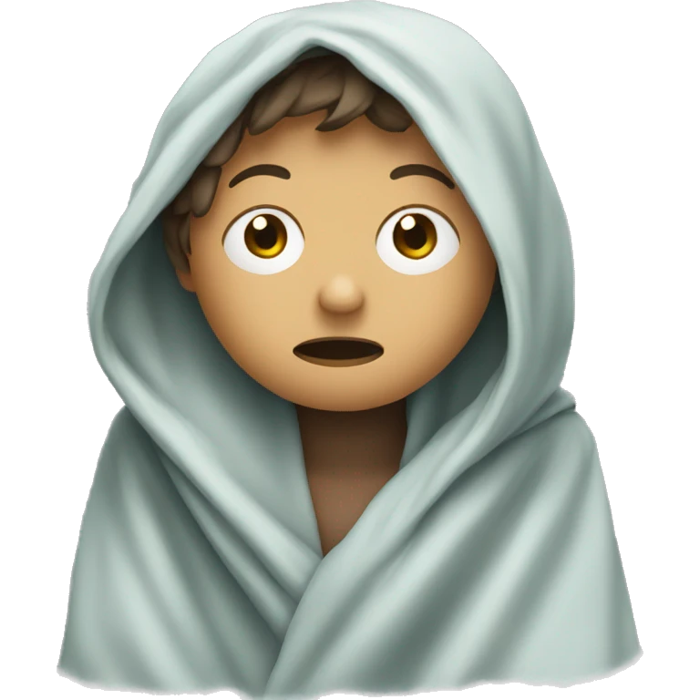 a tired student wrapped in a blanket emoji