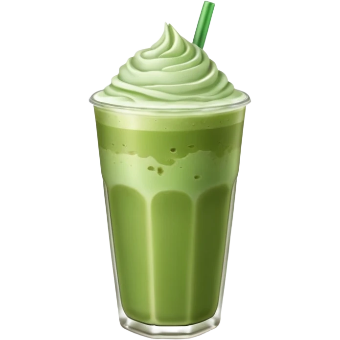 an iced matcha latte with no whip cream on top emoji