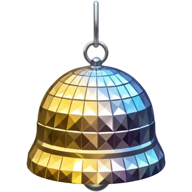 disco ball patterned bell emoji