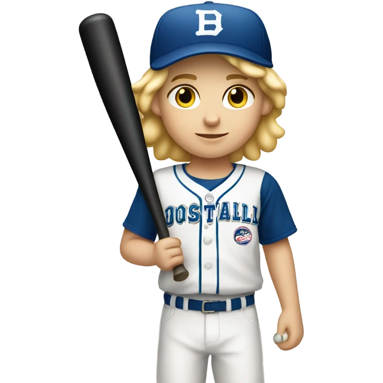 blonde boy baseball player  emoji