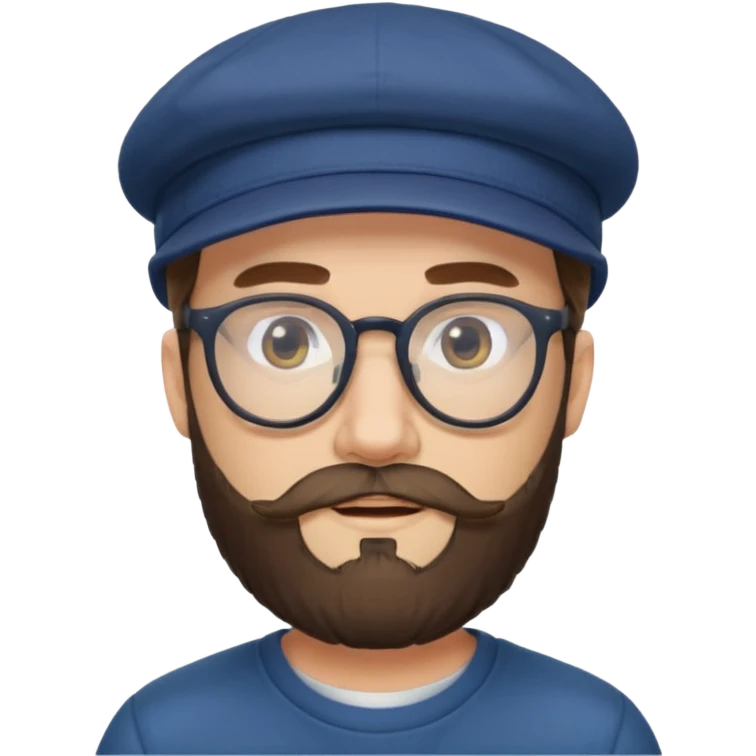 male full beard glasses and cap emoji