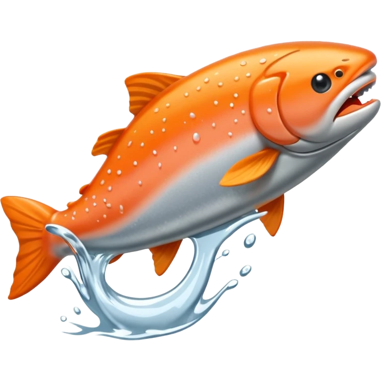 a salmon flopping out of water emoji