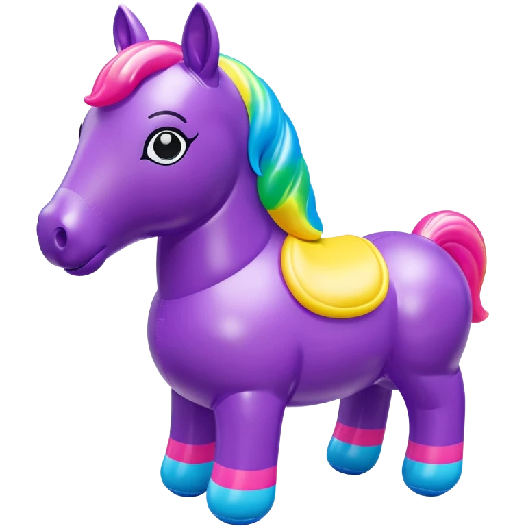  Lisa Frank style inflatable vinyl chubby horse toy figure  emoji
