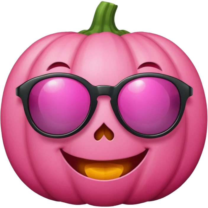 Pink pumkin with sunglasses  emoji