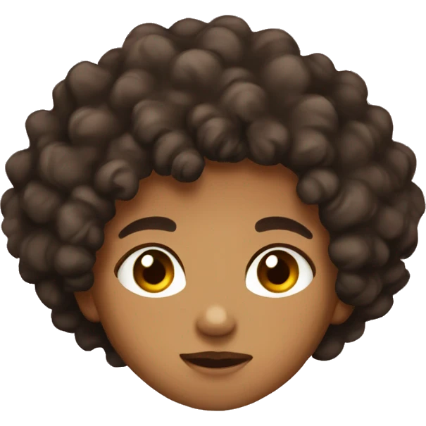 blasian with brown eyes and curly hair nd emoji