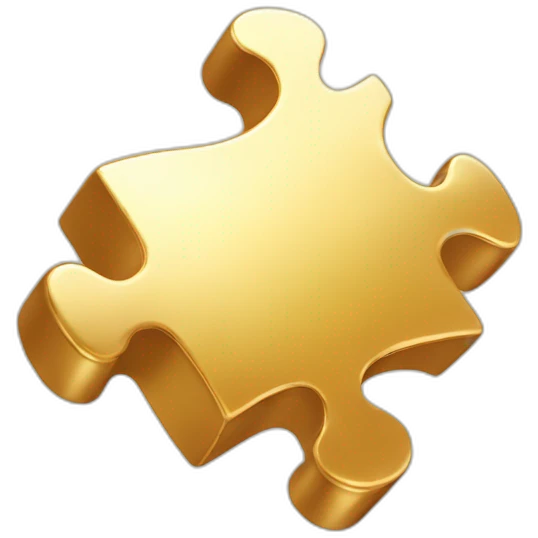 Gold jigsaw puzzle piece emoji