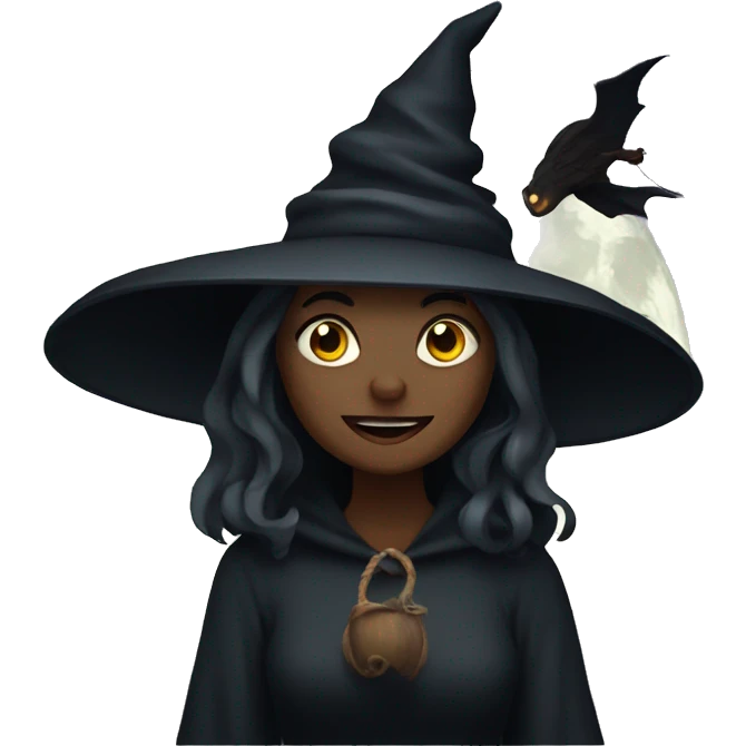 Witch at full moon emoji