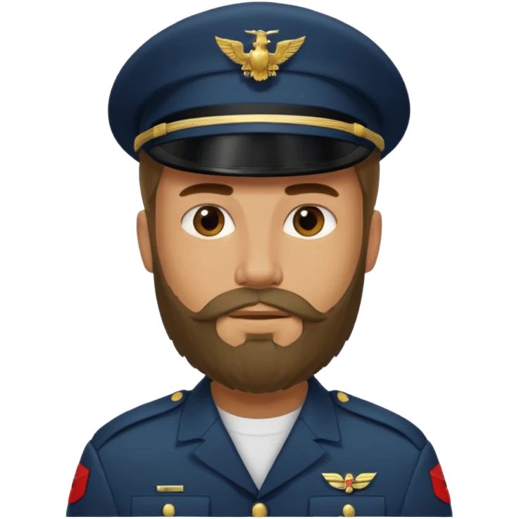 male soldiers with beard with out cap long hair emoji