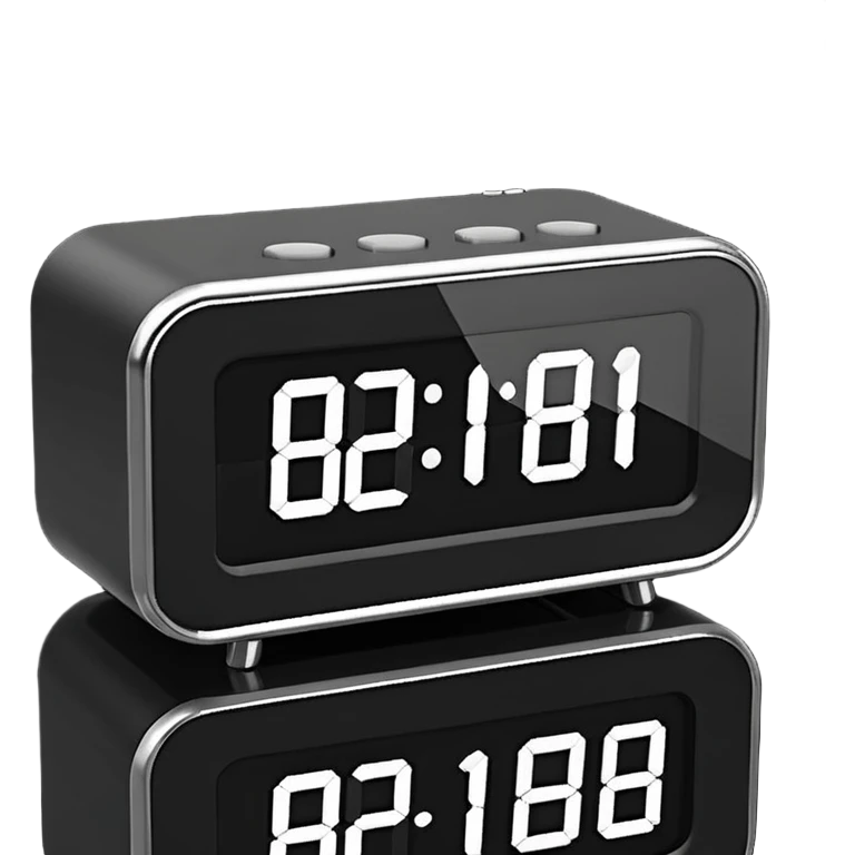 rectangular digital alarm clock with no time on emoji
