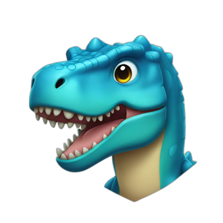 blue cute t rex  emoji