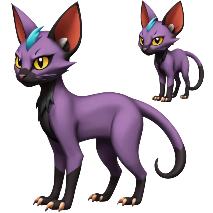 Black edgy Noivern-Noibat-Torracat-Sphynx-Lykoi-Caracal-cat-Fakemon-fusion-hybrid-creature emoji
