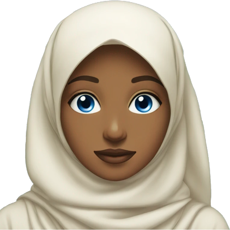 Blue eyed Hijabi girl surrounded by tropical plants emoji