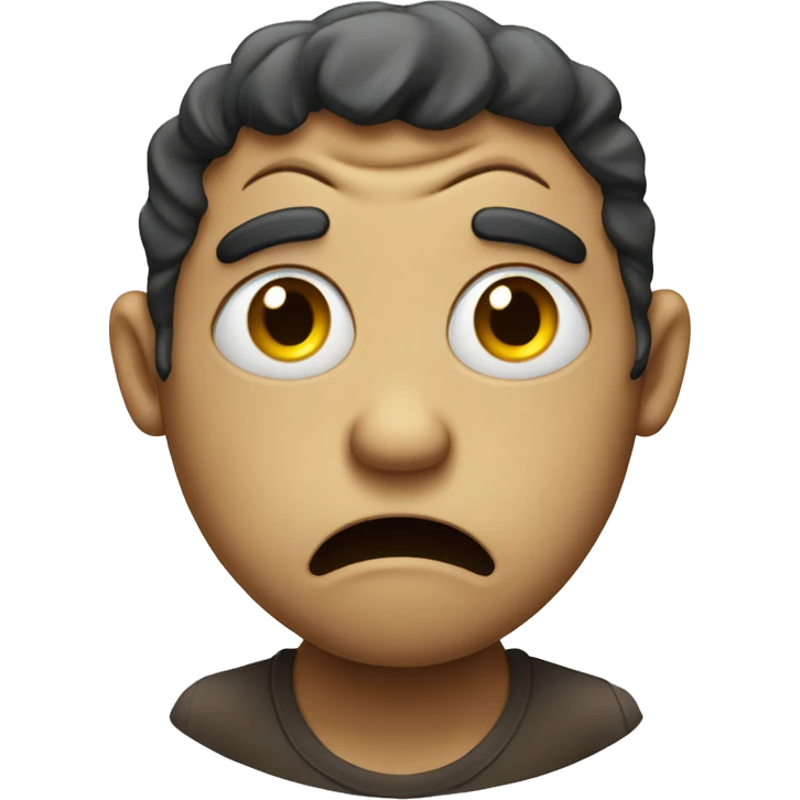 smiley looking worried and grossed out  emoji