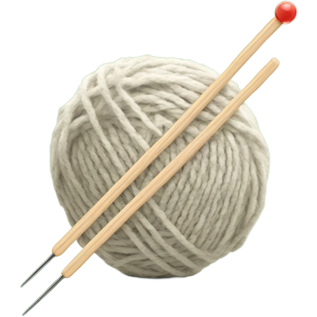 ball of yarn with two knitting needles emoji