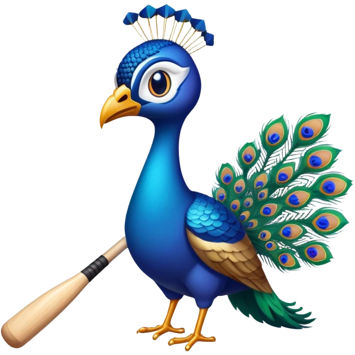 Peacock playing baseball emoji