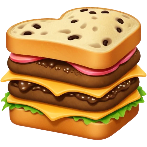 Cute poop sandwich emoji