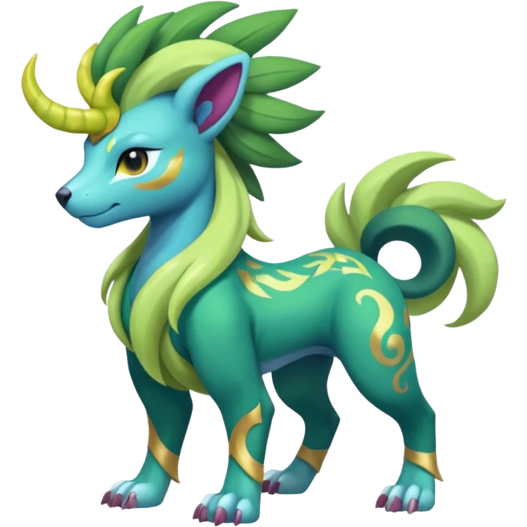 Tribal Colorful Masculine FemininFruity Gay Manectric-Skiddo-Suicune-Virizion-Zygarde-fusion-hybrid-creature  emoji