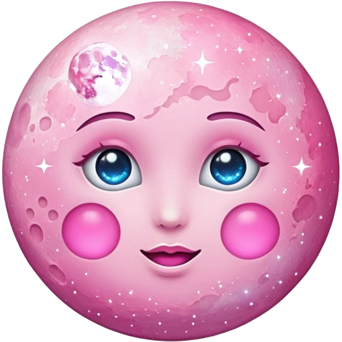 Pink sparkly moon emoji
