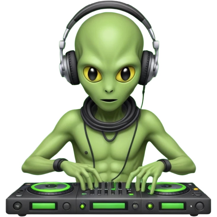 alien DJ with headphones emoji
