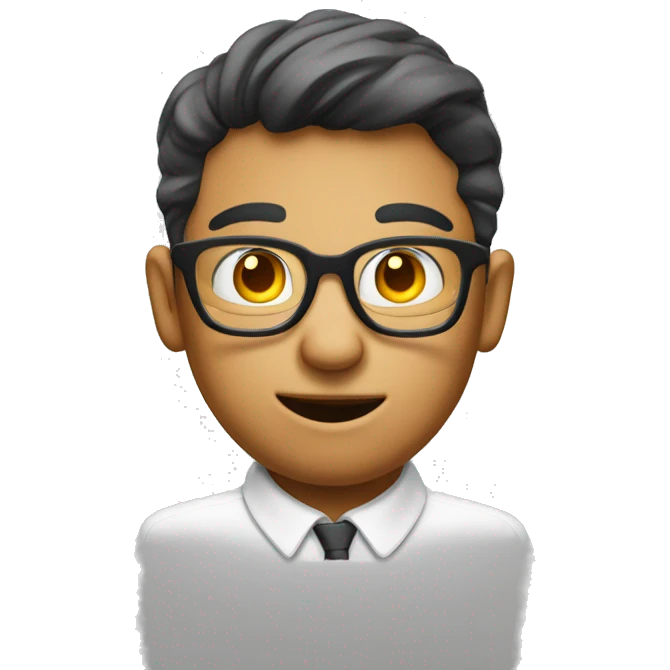 Nerd face with White up pointing index emoji