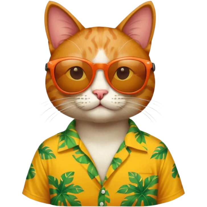 Cat – relaxed with sunglasses and bright aloha shirt emoji