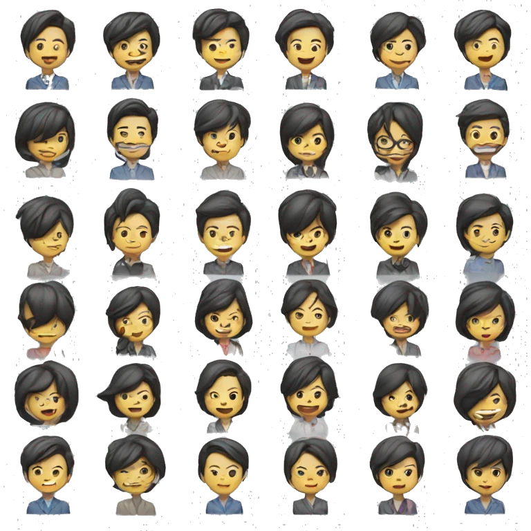 asian team lead managing office team emoji
