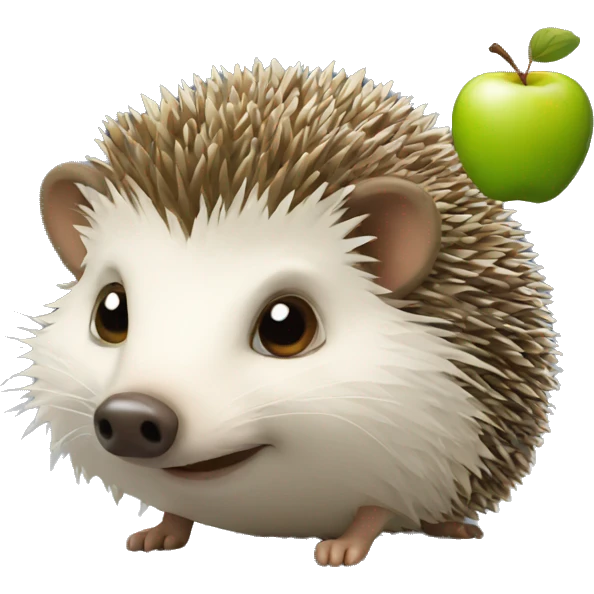 hedgehog with an apple emoji