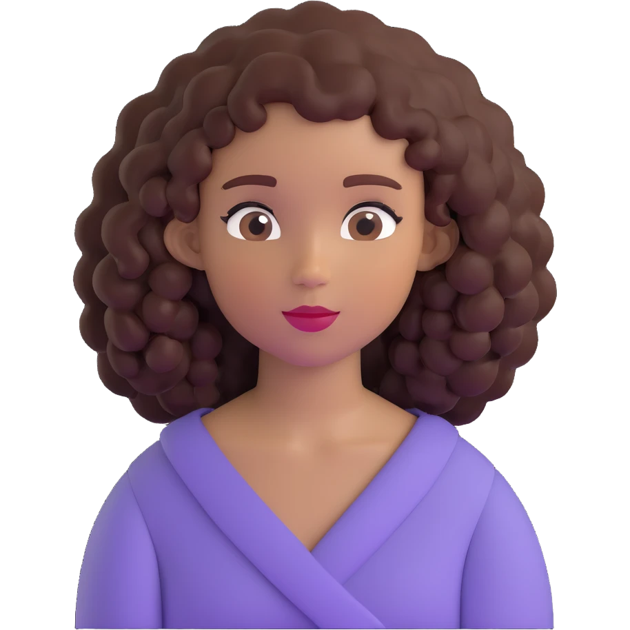 pretty black girl with curly hair emoji