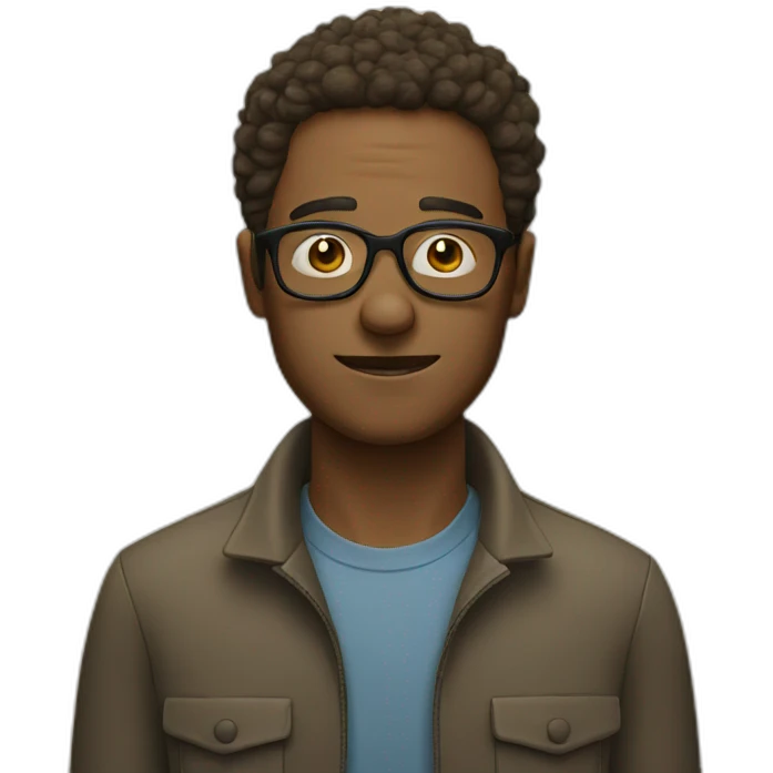 Man with glasses and dirt on face emoji