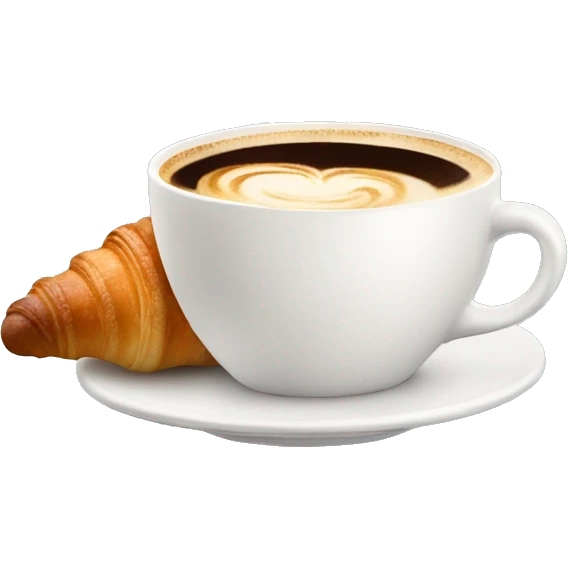 Cup of cappuccino with croissant emoji