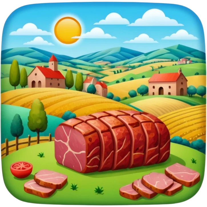surrealist spam art meat french countryside landscape  emoji