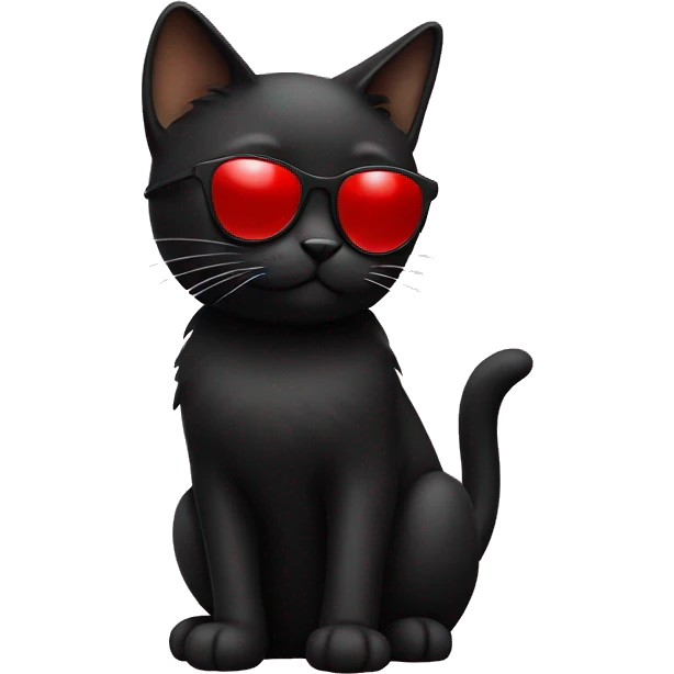 black cat with sunglasses red emoji