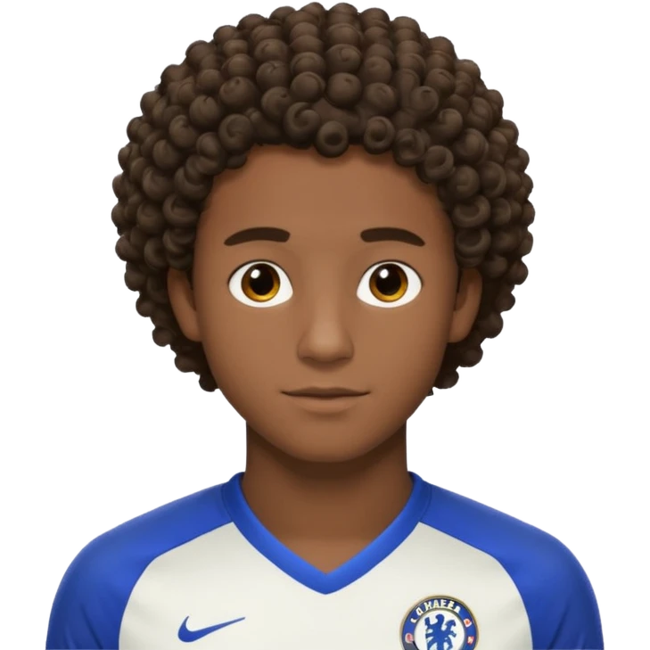Chelsea player Esteban, with short curly hair and dark skin. emoji