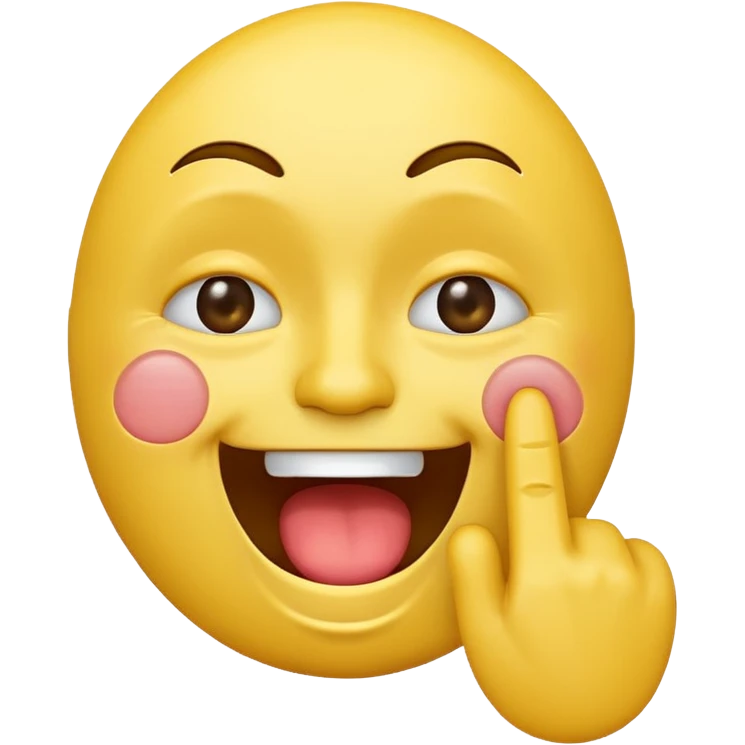 A laughing crying face emoji with a middle finger emoji