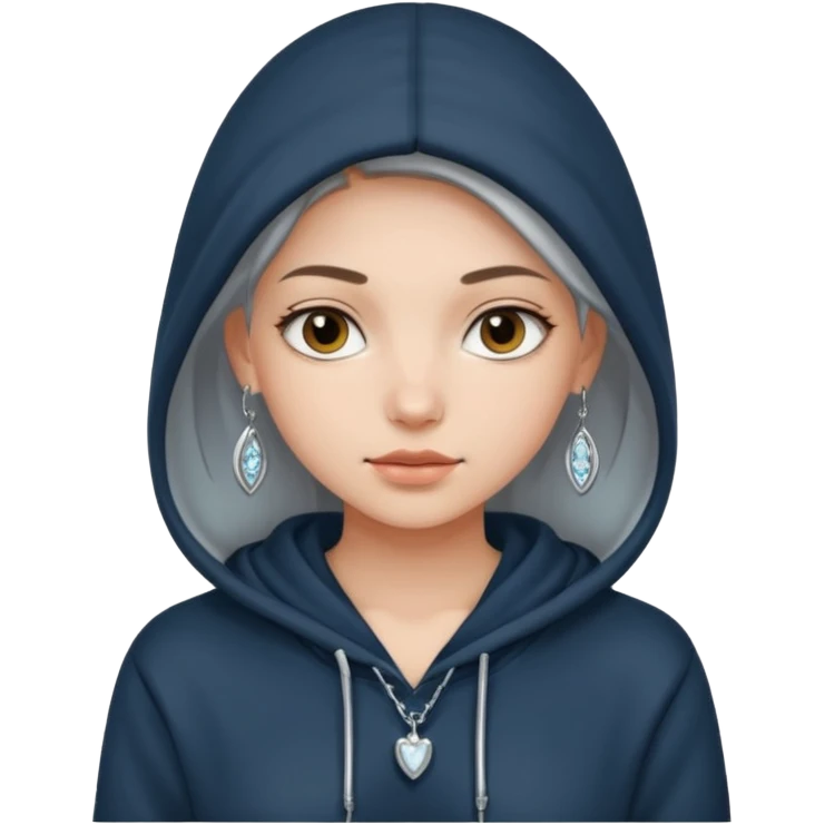 girl in hoodie with jewelryemoji emoji