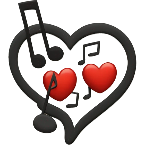 Heart with  music note emoji