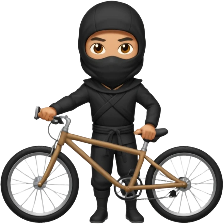 NInja standing with bicycle emoji