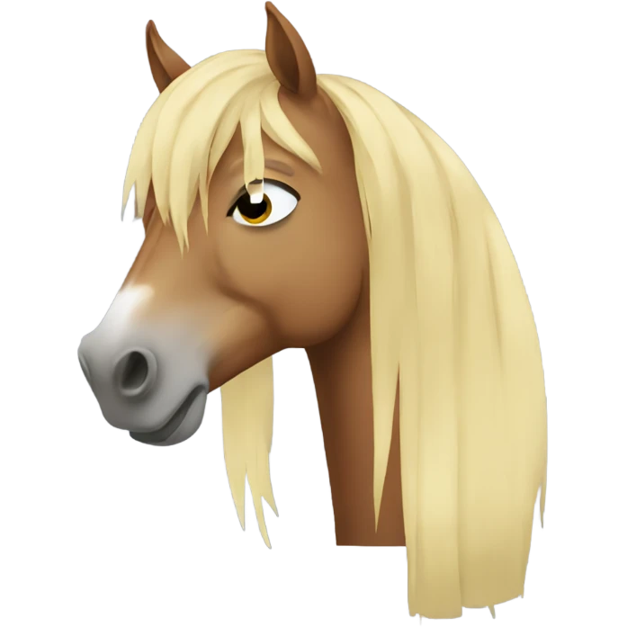Horse with long blonde hair crying emoji