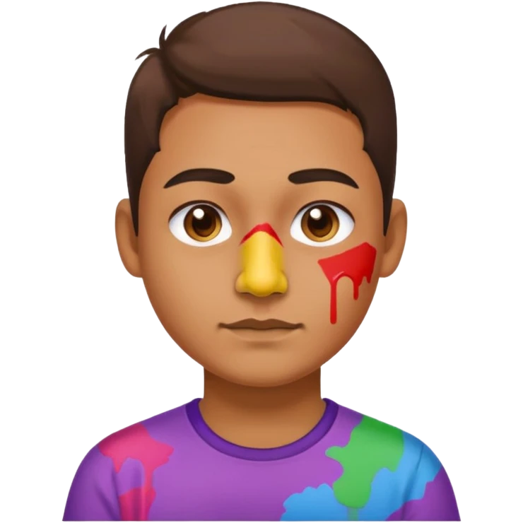 Paint on only nose, half body. emoji