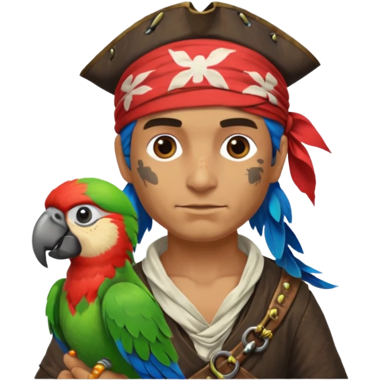 pirate and parrot emoji