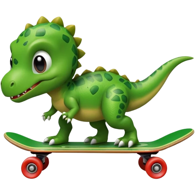 Baby dinosaur on a skateboard emoji