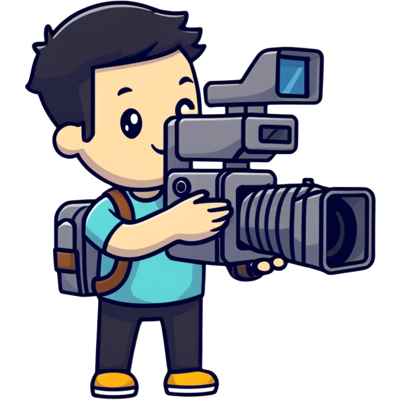 cinéaste tenant une caméra emoji