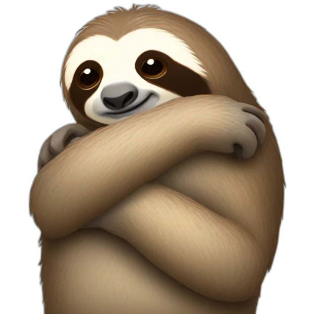 hugging sloth emoji